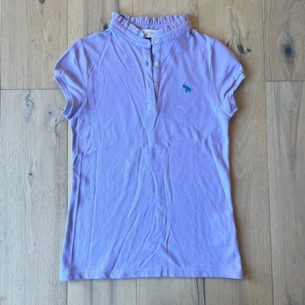 Tracy‎ Negoshian - Sonja Cap Sleeve Ruffle Purple Polo - Women’s Size XS